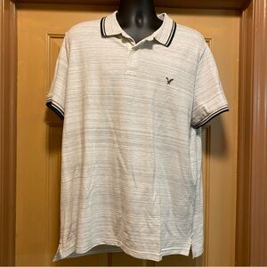 Mens American Eagle Outfitters Flex white / light gray polo shirt sz XXL